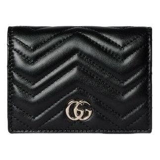 (WMNS) Gucci 26 GG Marmont Short Wallet 'Black'