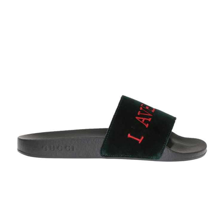 Gucci Velvet Slides 'L'aveugle Par Amour - Black'
