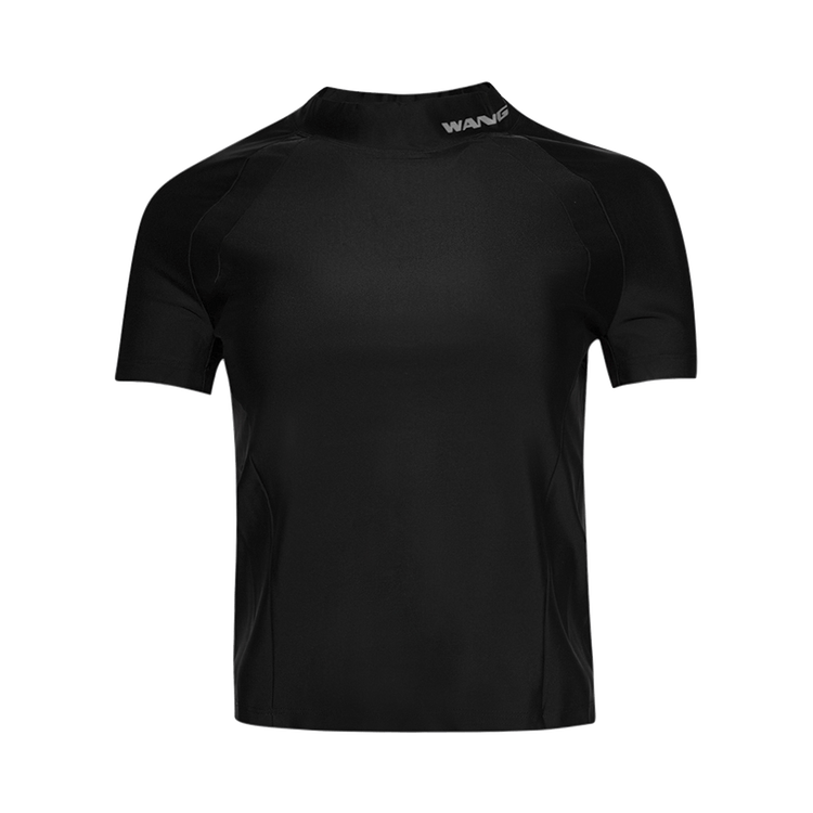 Alexander Wang Short-Sleeve Rashguard Top W/ Mock Neck 'Black'