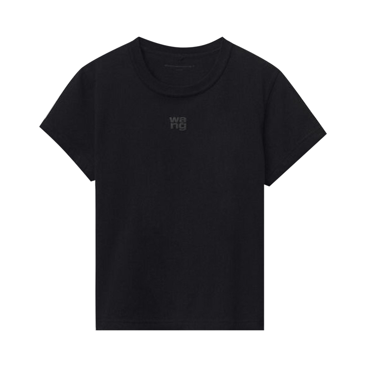 Alexander Wang Essential Jersey Puff Logo Shrunk Tee 'Black'