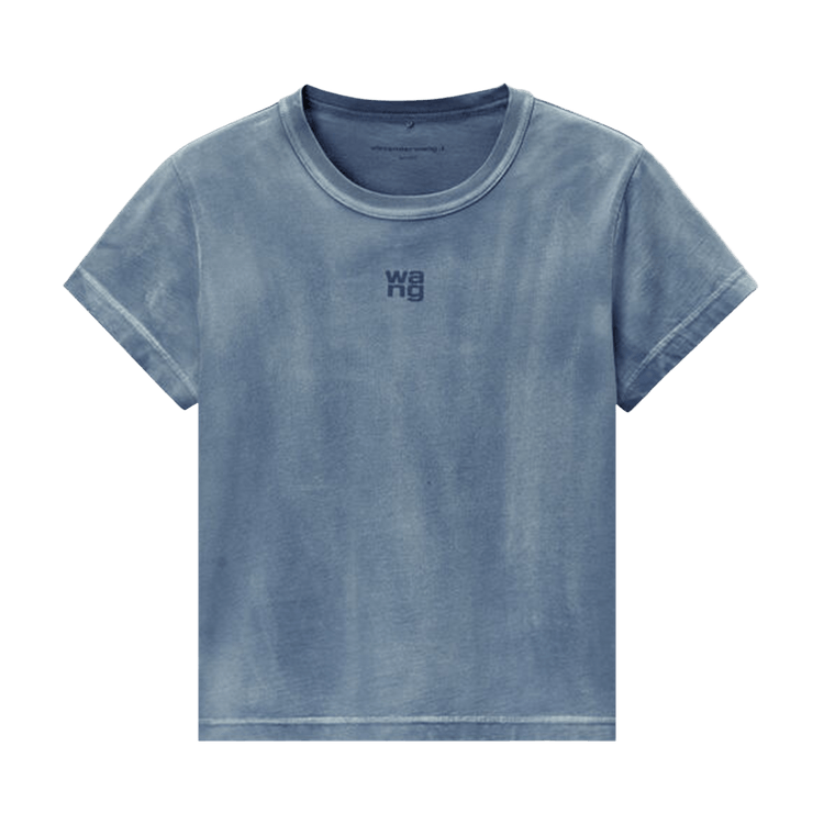 Alexander Wang Essential Jersey Puff Logo Shrunk Tee 'Washed Blue Ink'