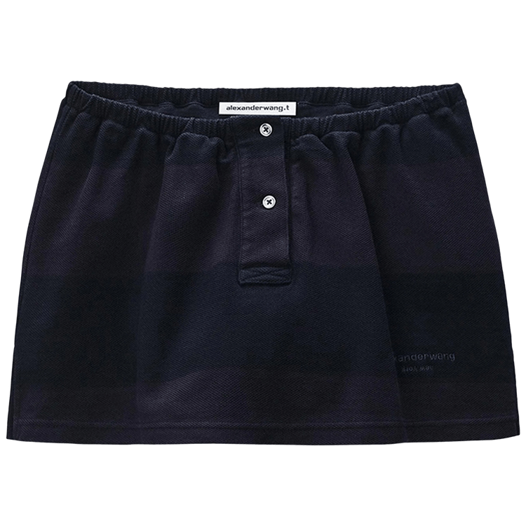 Alexander Wang Mini Deconstructed Polo Skort 'Black Overdyed Stripe'