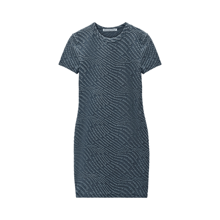 Alexander Wang Jacquard Logo Mini Dress 'Graphite'