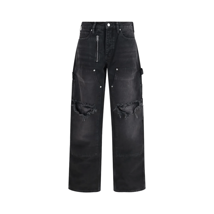 Alexander Wang Zip Mid Rise Carpenter Pant 'Vintage Black'