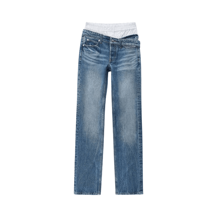 Alexander Wang Boxer And Drop Waistband Pre-Styled Slim Jean 'Vintage Marbled Blue'
