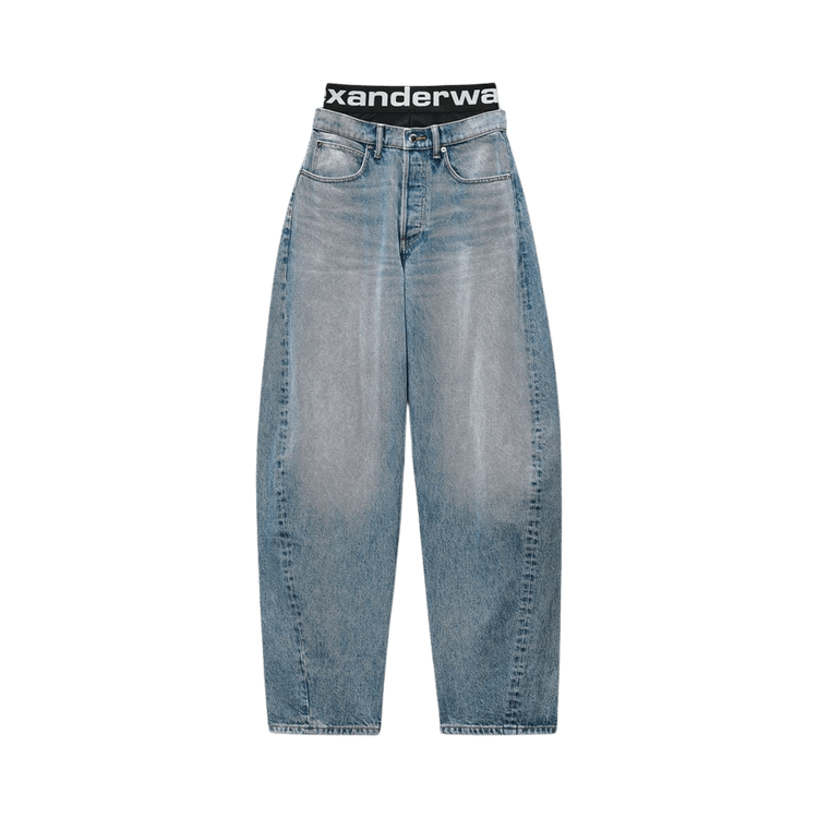 Alexander Wang Logo Bike Short Pre-Styled Blow Up Jean 'Authentic Light Indigo'