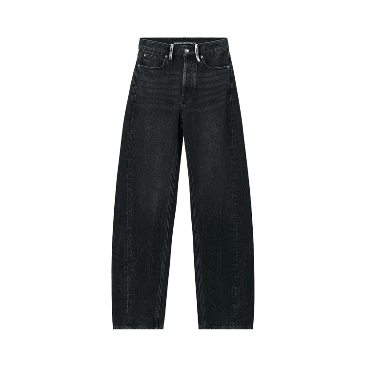 Alexander Wang Crystal Beltloops Float Mid Rise Relaxed Jean 'Tan'