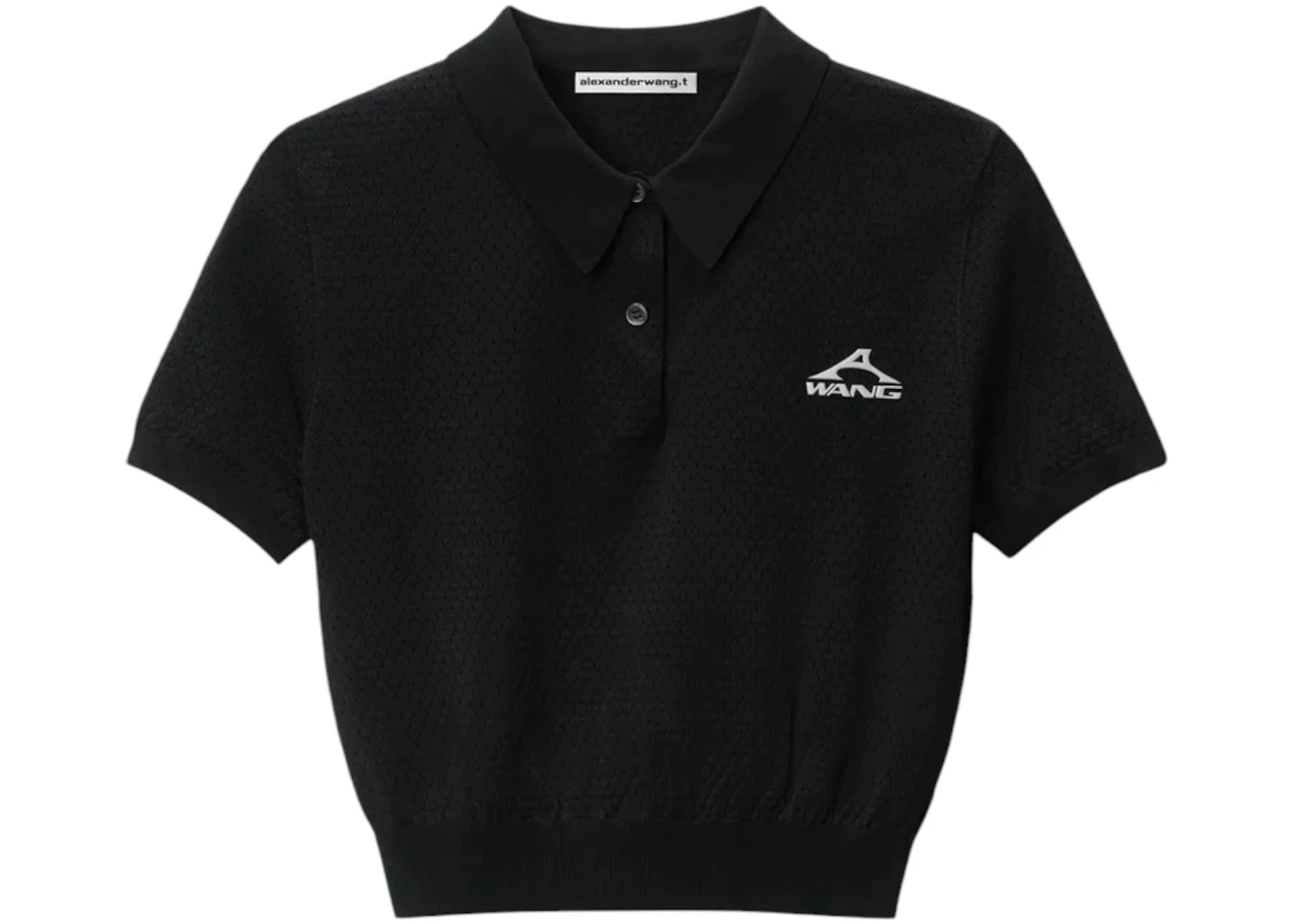 T by Alexander Wang Logo Short Sleeve Polo T-shirt Black