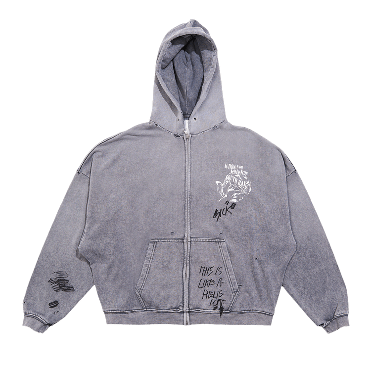 Paly Hollywood Carrying The Message Zip Hooded Sweatshirt 'Grey'