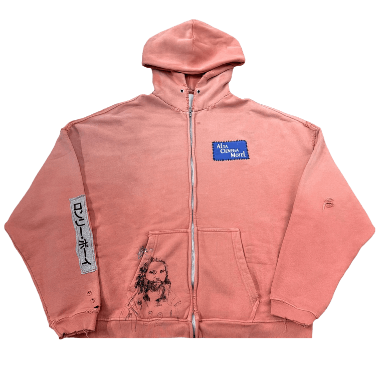 Paly Hollywood Alta Cienega Zip Hooded Sweatshirt 'Pink'