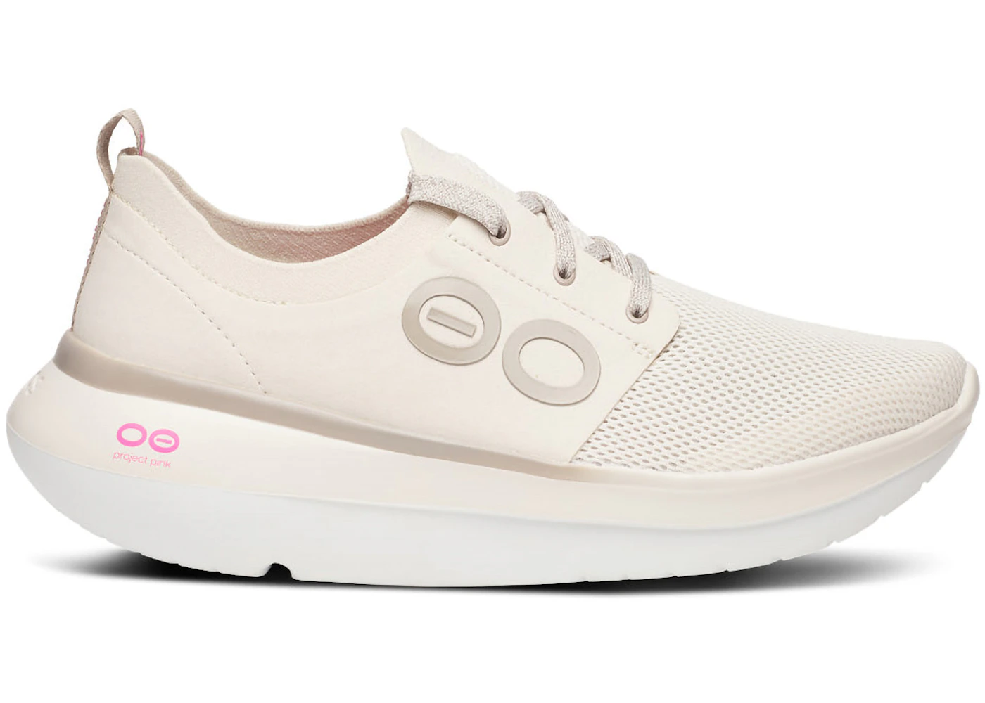 OOFOS Stride Lace-Up Project Pink White Chalk