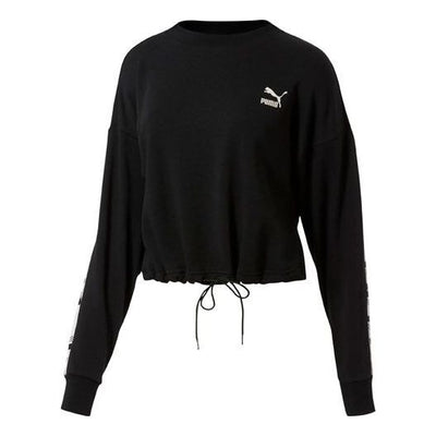 (WMNS) PUMA Knit Loose Pullover Black
