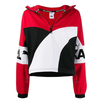 (WMNS) PUMA x Karl Lagerfield XTG Half-Zip Hoodie 'Red White Black'