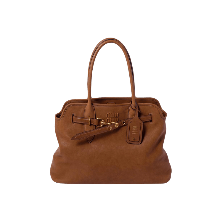 Miu Miu Aventure Nappa Leather Tote Bag 'Rovere'
