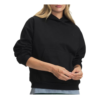(WMNS) Under Armour UA Icon Fleece: Reinvented Hoodie Asia Sizing 'Ultimate Black'