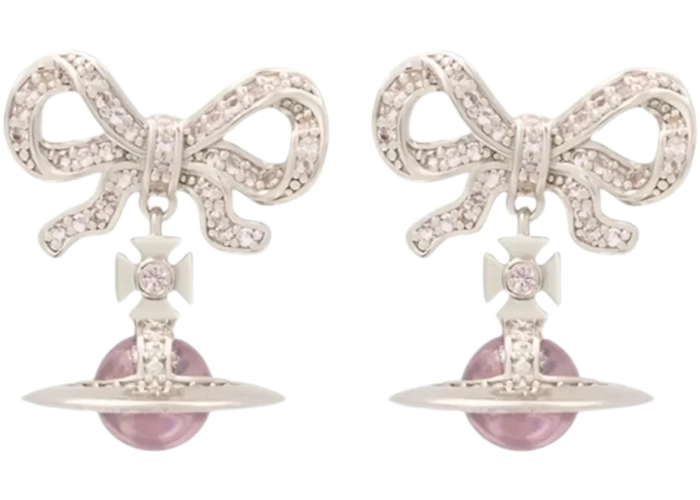 Vivienne Westwood Women's Octavie Earrings Platinum/Pink/Pink CZ