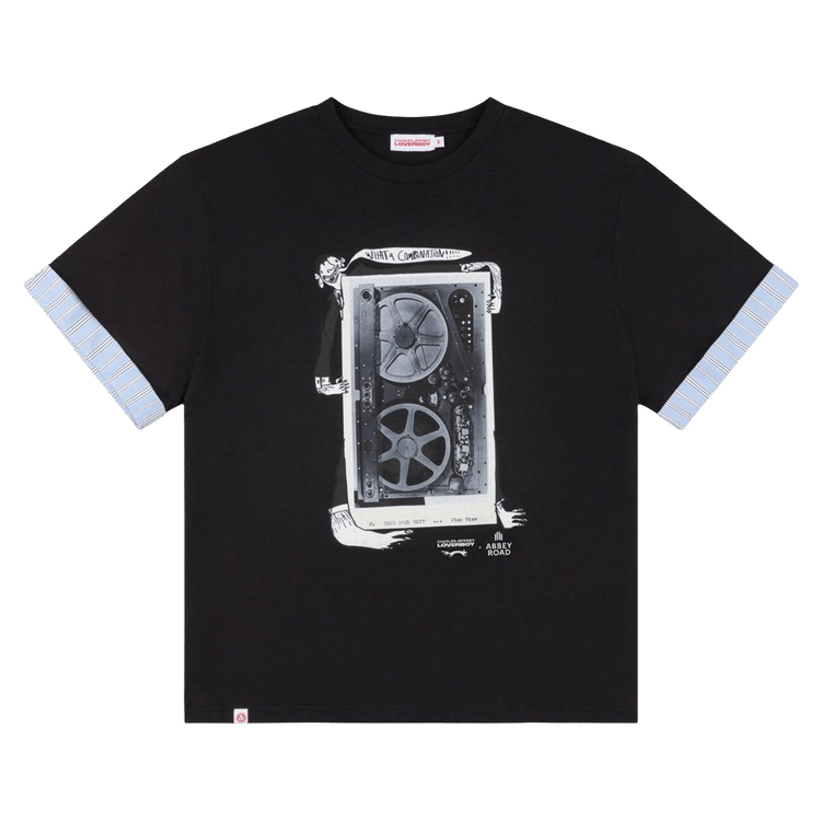 Charles Jeffrey Loverboy Abbey Road Turn Up Tee 'Black/Blue Stripe'