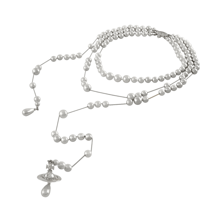 Vivienne Westwood Broken Pearl Necklace 'Pearl/Black Diamond'