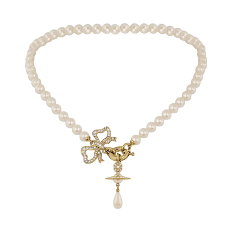 Vivienne Westwood Rigoberta Pearl Necklace 'Crystal Creamrose Pearl'