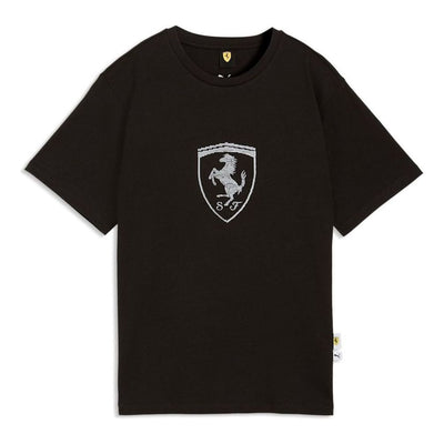 (WMNS) PUMA x Scuderia Ferrari Tonal Shield T-Shirt 'PUMA Black'
