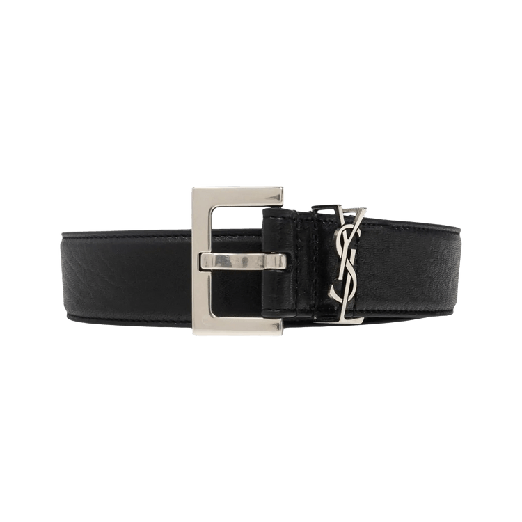 Saint Laurent Cassandra Logo Buckle Leather Belt 'Black'