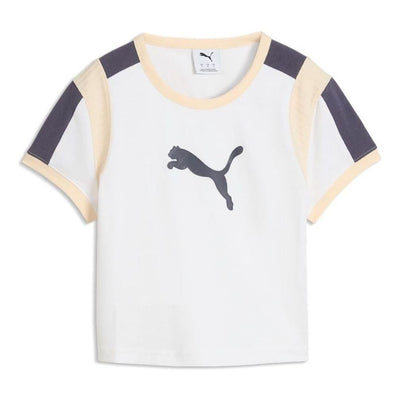(WMNS) PUMA Graphics Ringer Baby T-Shirt 'PUMA White'