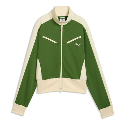 (WMNS) PUMA T7 Retro Track Jacket 'Earthy Green Buttercream'