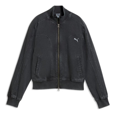 (WMNS) PUMA FUTURE.PUMA.ARCHIVE Washed Twill Short Jacket 'PUMA Black'