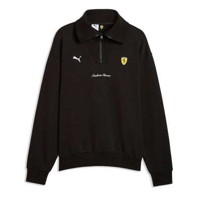 PUMA x Scuderia Ferrari Half-Zip Fleece Crew Sweatshirt 'PUMA Black'