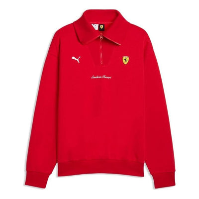 PUMA x Scuderia Ferrari Half-Zip Fleece Crew Sweatshirt 'Rosso Corsa'
