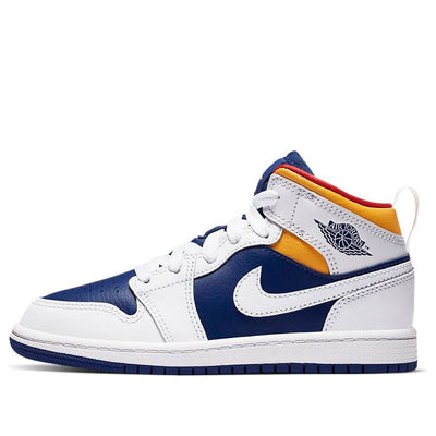 (PS) Air Jordan 1 Mid 'White Dark Blue'