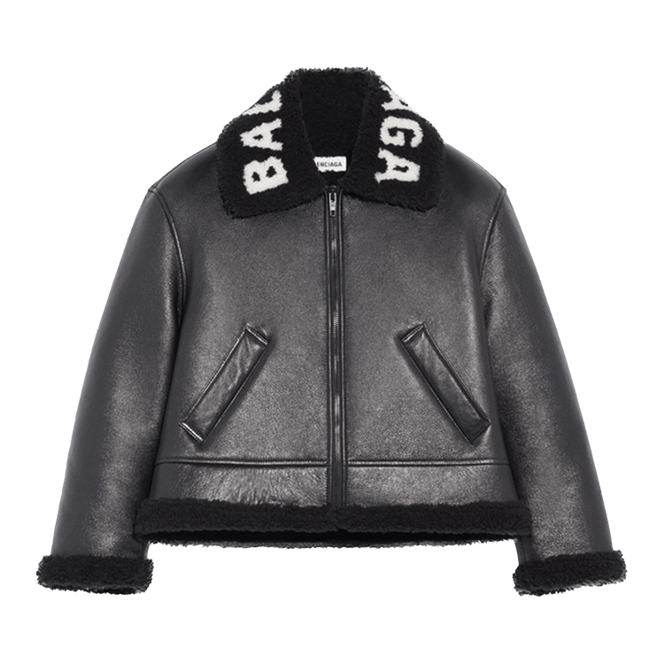 Balenciaga Cocoon Shearling Leather Jacket 'Black'