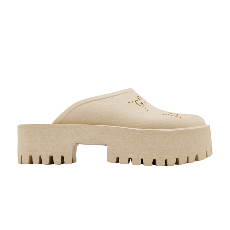 Gucci Wmns Platform Perforated G Sandal 'White Rubber'