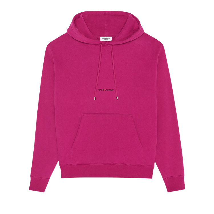 Saint Laurent Logo Hooded Sweatshirt 'Fuchsia/Noir'