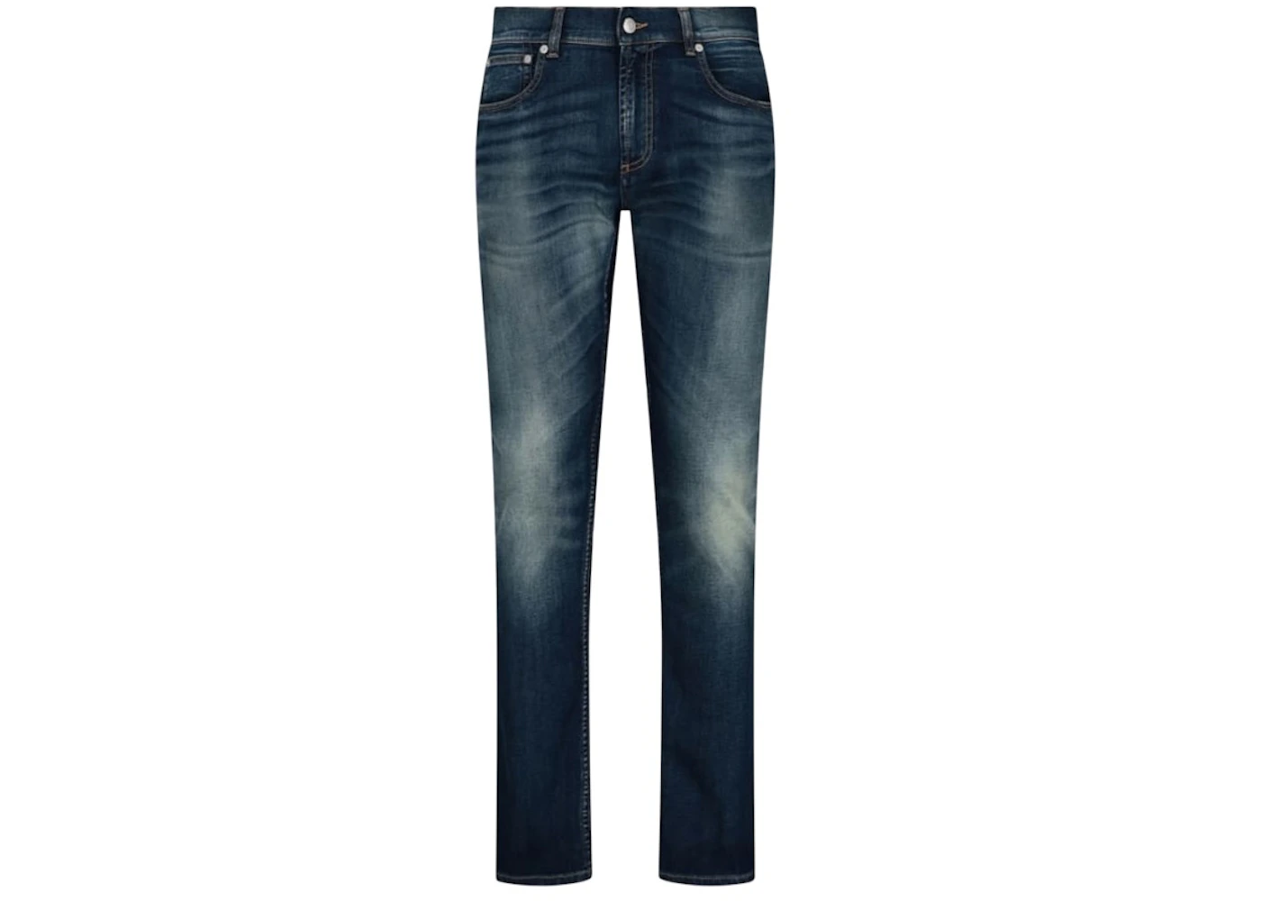 Alexander McQueen Stretch Denim Jeans Washed Blue