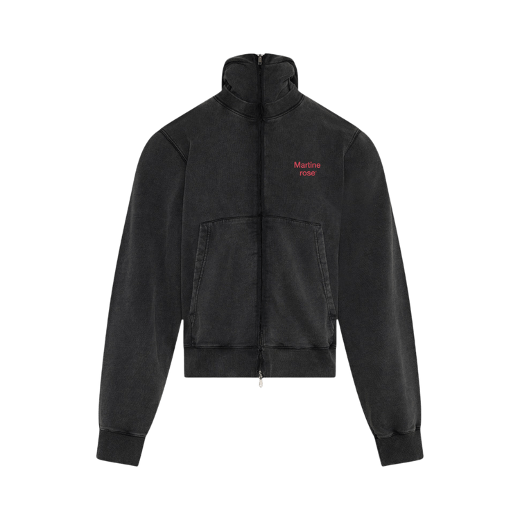 Martine Rose Hooded Zip Crew 'Black Washed'