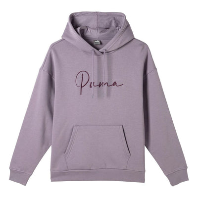 (WMNS) PUMA Tonal Script Hoodie 'Purple'