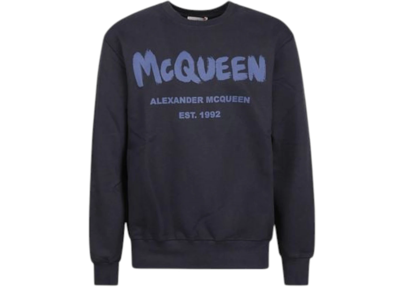 Alexander McQueen Logo Cotton Sweatshirt Black/Blue