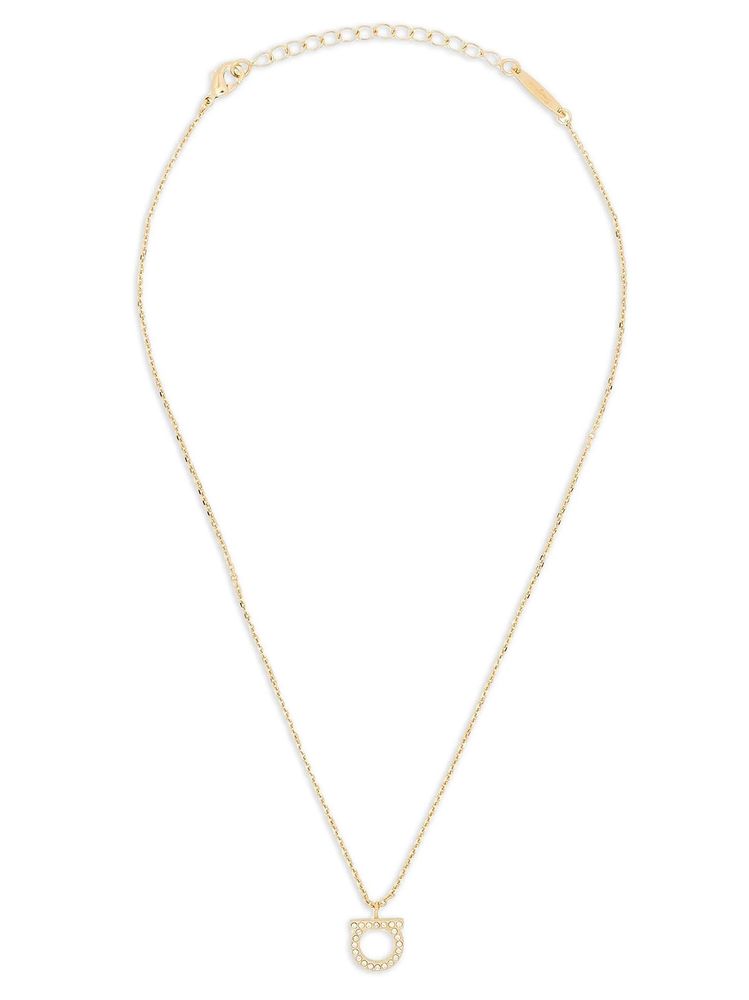 Ferragamo Gancini Crystal Pendant Necklace