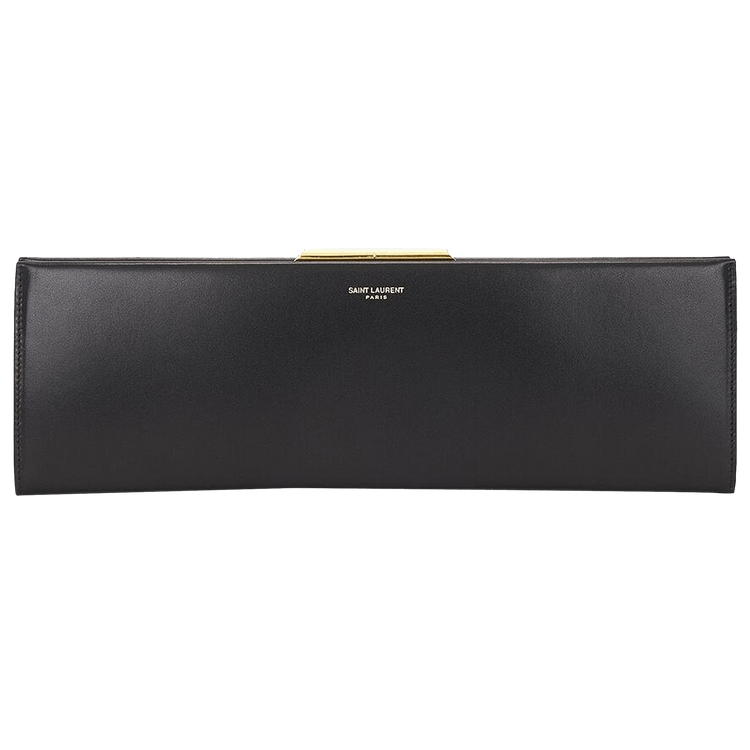 Saint Laurent Midnight Large Clutch In Smooth Leather 'Black'