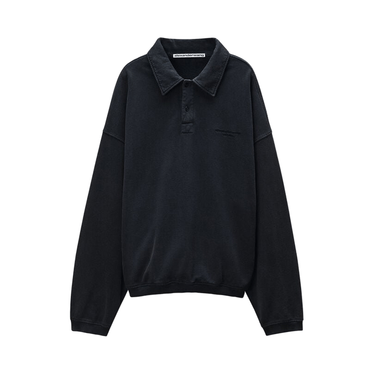 Alexander Wang Long-Sleeve Polo Shirt 'Washed Black'