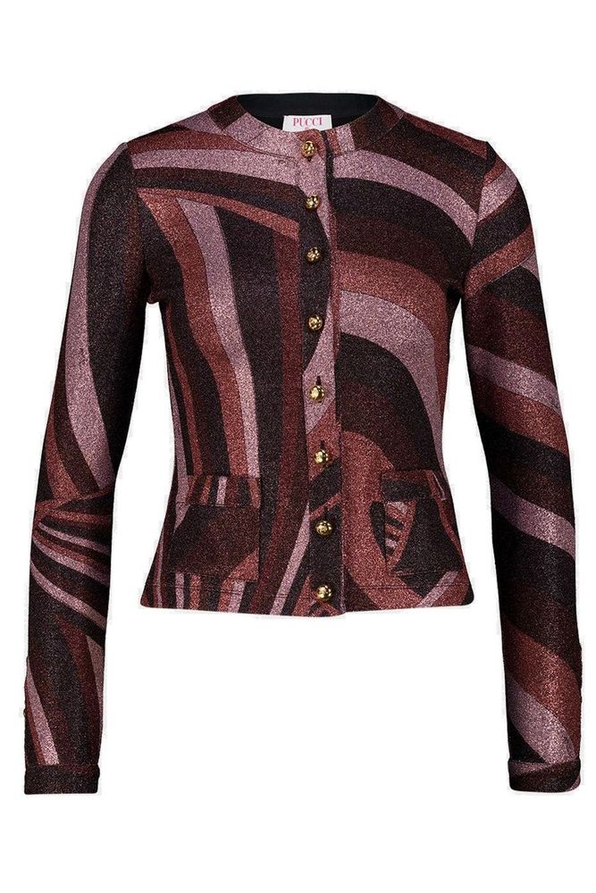 PUCCI Iride Print Lurex Jersey Cardigan