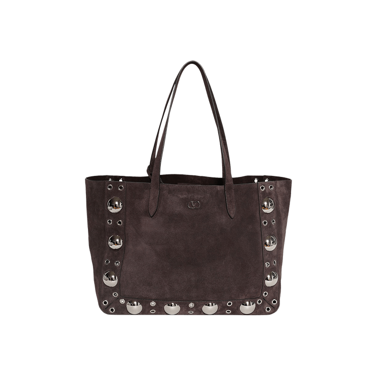 Valentino Media Studded Leather Tote Bag 'Black'
