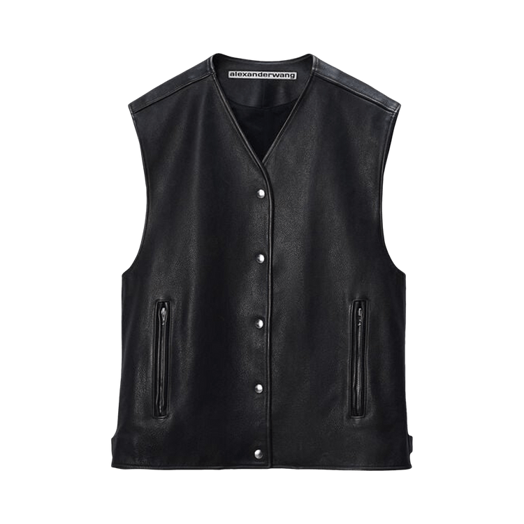Alexander Wang Boxy Moto Vest 'Black'