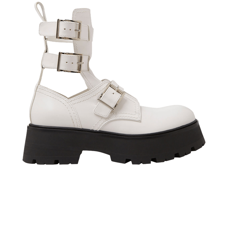 Alexander McQueen Wmns Buckle Fastening Ankle Boots 'White Black'