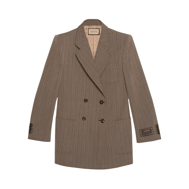 Gucci Herringbone Wool Jacket 'Brown'
