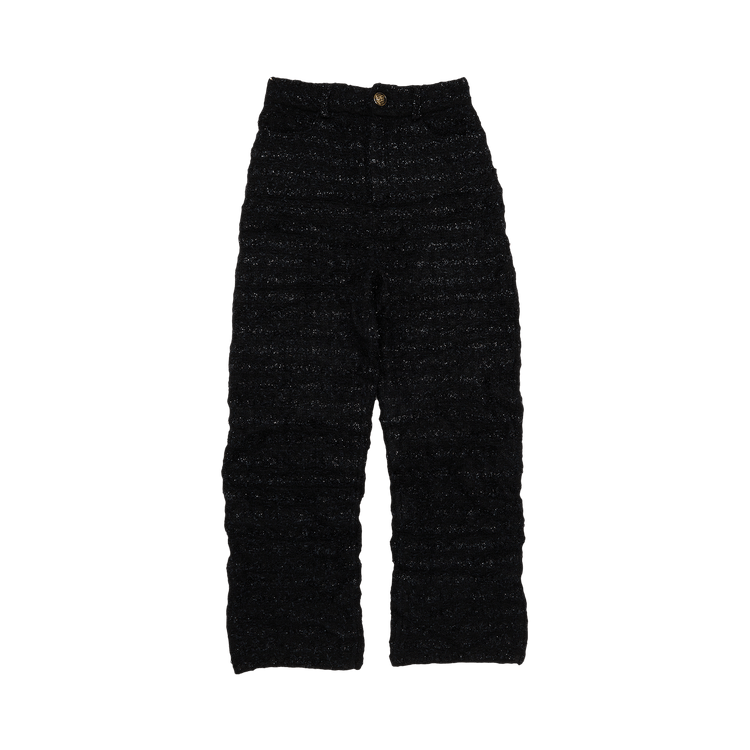 Balenciaga Lamé Effect Tweed Trousers 'Black'