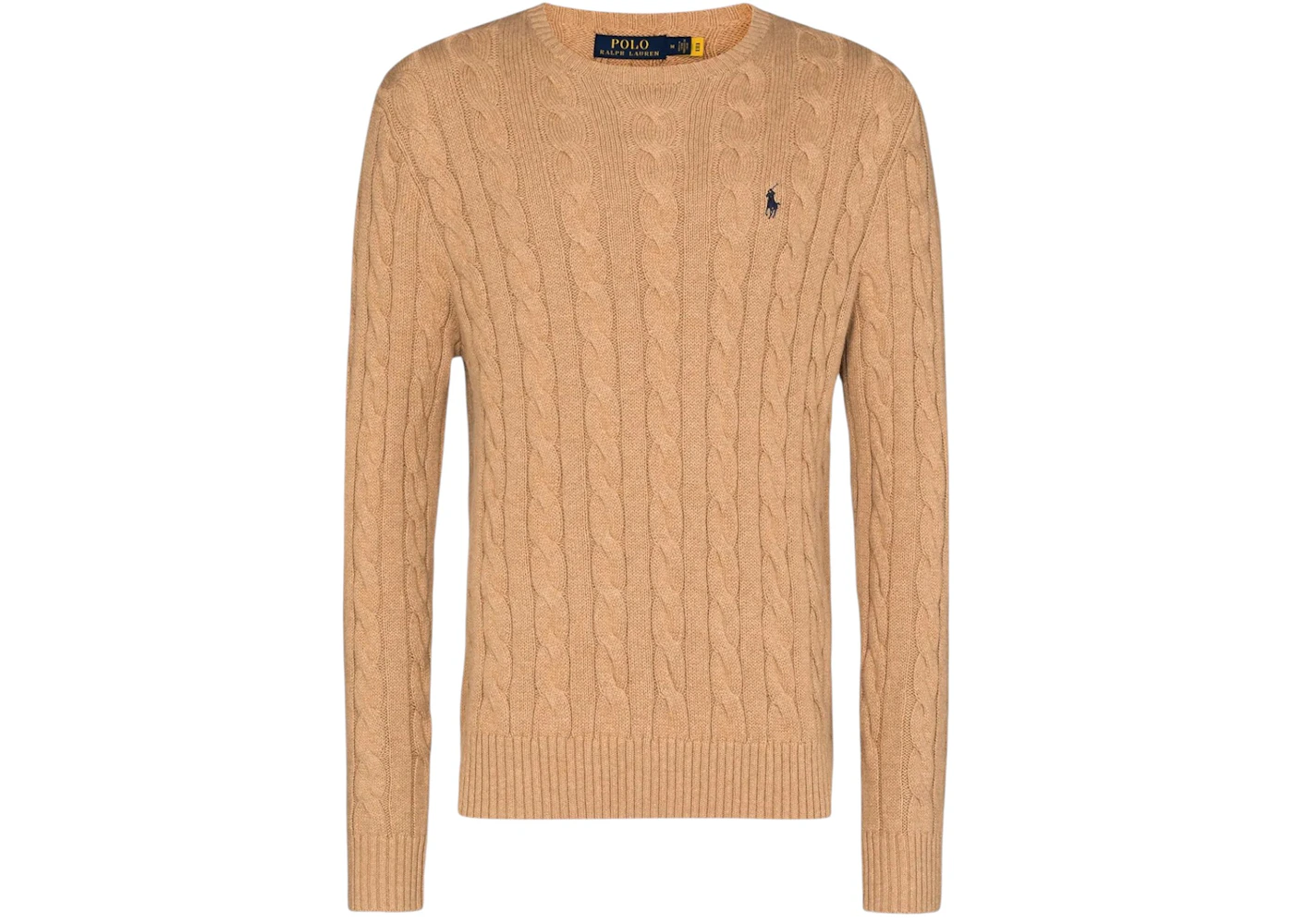 Polo Ralph Lauren Long Sleeve Knit Crewneck Sweater Camel Melange