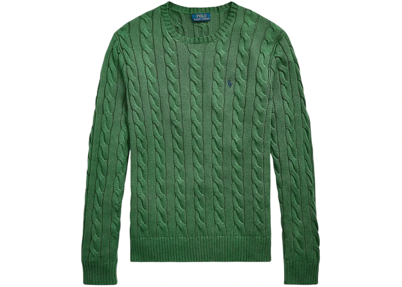 Polo Ralph Lauren L/S Cotton Cable Knit Crewneck Sweater Kale Green