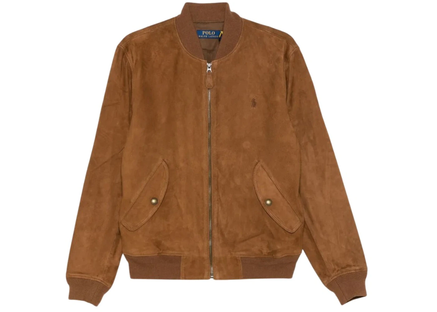 Polo Ralph Lauren Long Sleeve Tissue Goat Suede Flight Jacket Country Brown